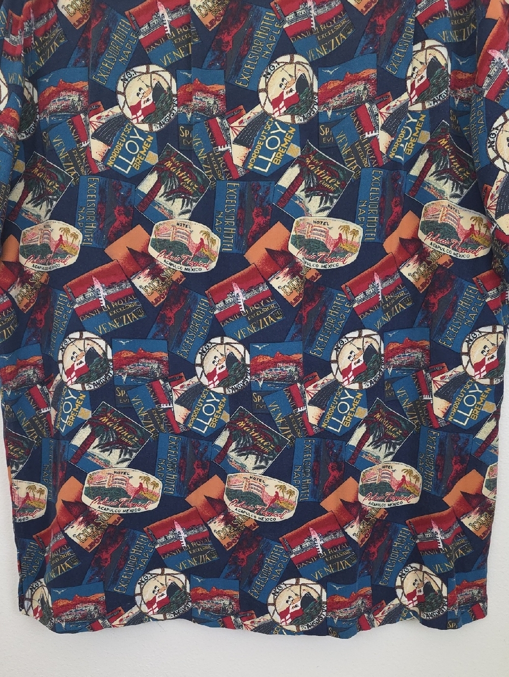 Polo By Ralph Lauren Multicolor Travel Print Ships & Hotels Short Sleeve Shirt L - Picture 13 of 16